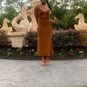 Misha Copper Brown Sparkle Dress Size 4